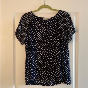 Loft Navy Dot Top